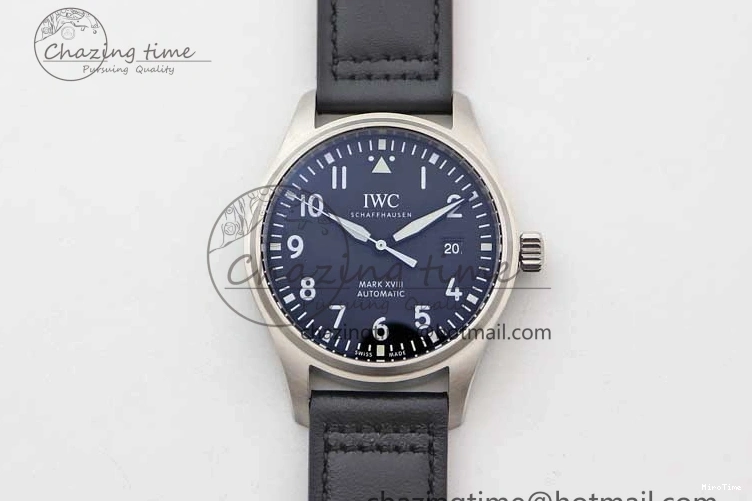 MIROTIME 0506 Vibrant Mark XVIII IW327001 SS M+F 1:1 Best Edition Black Dial on Black Leather Strap A 7055